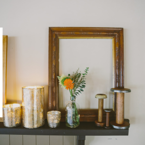 Gold Lustre Candle Holders