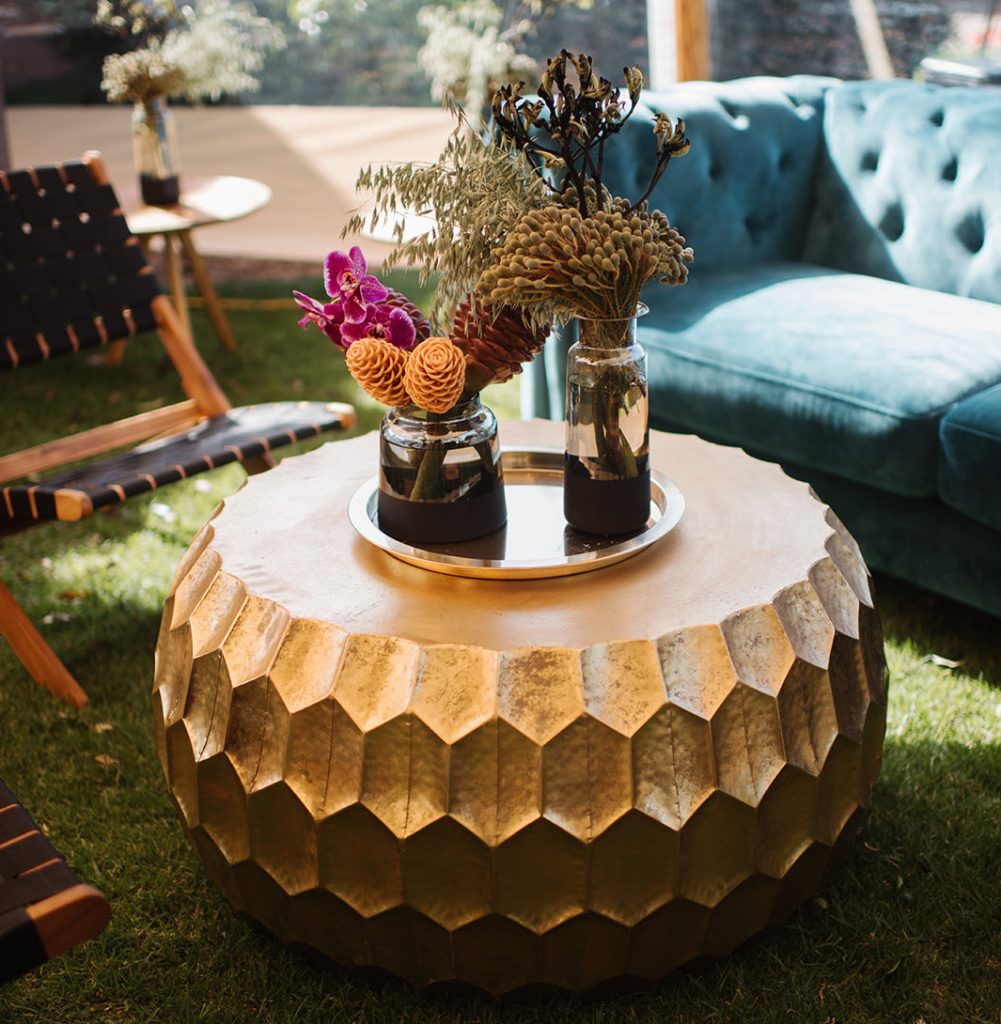 Gold Drum Coffee Table HOORAH events